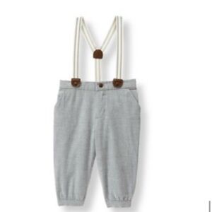 Janie and Jack baby suspender pants gray 0/3m newborn